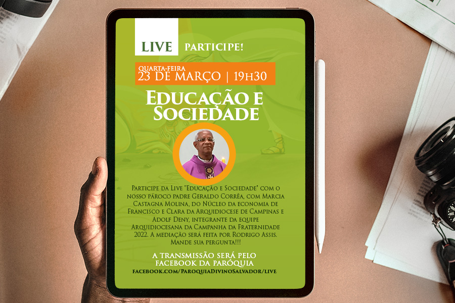 Live “Educação e Sociedade” acontece dia 23 às 19h30